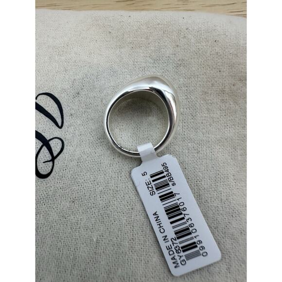 NWT J Crew Silver Sculpted Orb Mirror Ring Silver Size 5 BB495 - Picture 4 of 4